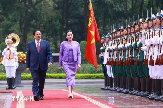 Thủ tướng Phạm Minh Chính chủ trì lễ đón Thủ tướng Thái Lan thăm chính thức Việt Nam