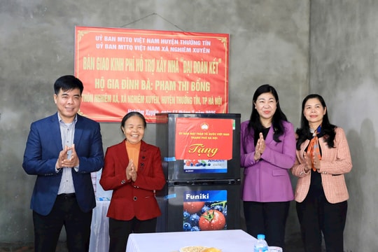 Năm 2025, Hà Nội tiếp tục hỗ trợ 95 nhà đại đoàn kết trên địa bàn 10 huyện