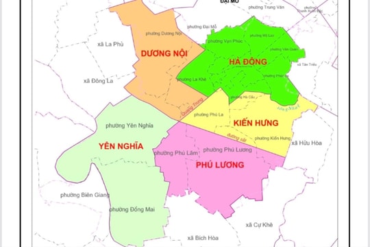 Trụ sở làm việc của phường Hà Đông sau sắp xếp đặt tại trụ sở quận Hà Đông hiện nay