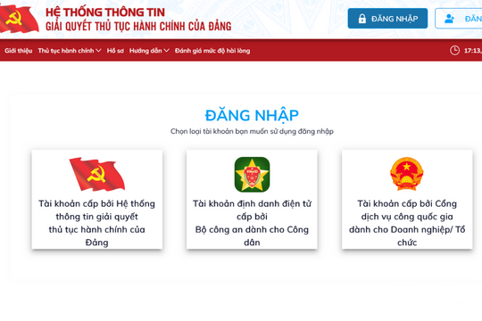 Hướng dẫn thực hiện 4 thủ tục hành chính trong Đảng được Hà Nội tích hợp trên Cổng Dịch vụ công quốc gia
