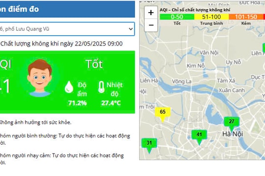Chất lượng không khí tại Hà Nội tiếp tục được cải thiện tích cực