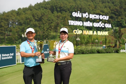 Golfer Hoàng Ngọc Quý và Ngô Thị An Trinh vô địch Giải trung niên Quốc gia 2025