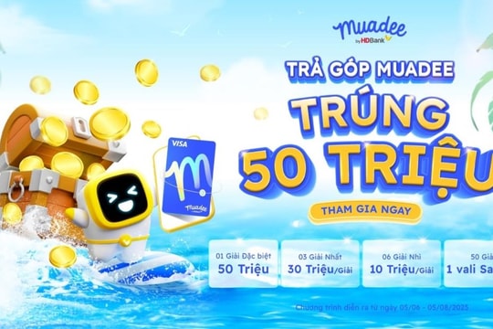 Cơ hội trúng 50 triệu đồng khi thanh toán bằng thẻ trả góp Muadee