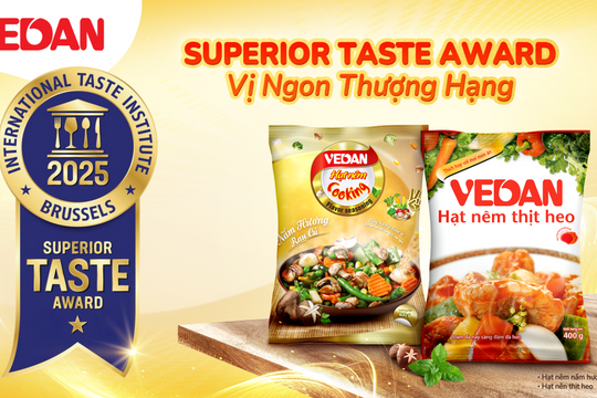Hai sản phẩm hạt nêm Vedan được trao tặng danh hiệu “Vị ngon thượng hạng 2025”