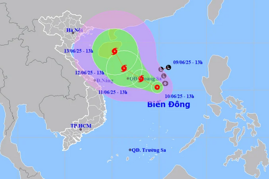 Ngày mai (11/6) áp thấp nhiệt đới trên Biển Đông có khả năng mạnh lên thành bão