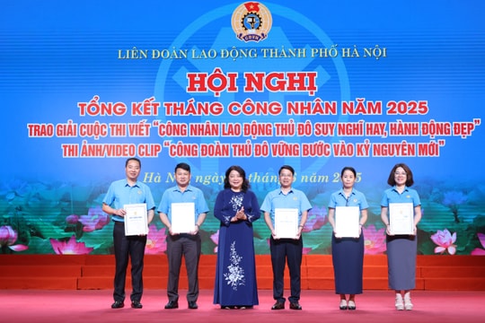 Báo Lao động Thủ đô đạt giải Nhì Cuộc thi viết “Công nhân lao động Thủ đô suy nghĩ hay, hành động đẹp”