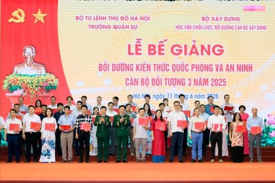 130 cán bộ Bộ Xây dựng hoàn thành lớp bồi dưỡng quốc phòng, an ninh