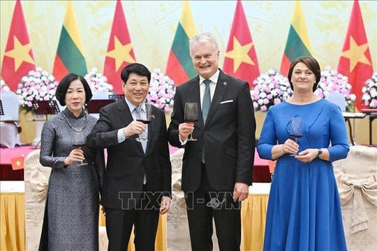 Chủ tịch nước Lương Cường chủ trì chiêu đãi chính thức Tổng thống Litva