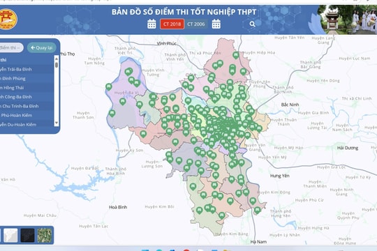 Thí sinh Hà Nội đến điểm thi tốt nghiệp THPT thuận lợi nhờ bản đồ số