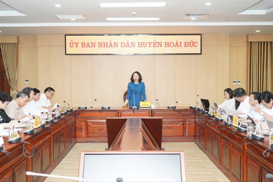 Phó Chủ tịch UBND thành phố Hà Nội Vũ Thu Hà làm việc với huyện Hoài Đức về công tác sắp xếp đơn vị hành chính cấp xã