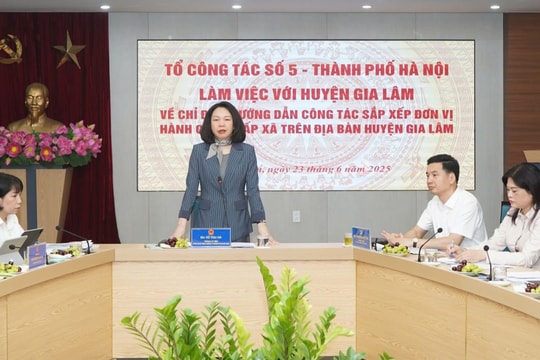 Phó Chủ tịch UBND thành phố Hà Nội Vũ Thu Hà làm việc với huyện Gia Lâm về công tác sắp xếp đơn vị hành chính cấp xã