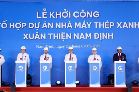 Phó Thủ tướng Lê Thành Long ấn nút khởi công Tổ hợp Thép xanh gần 100.000 tỷ đồng