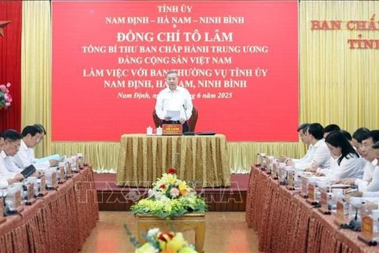 Tổng Bí thư Tô Lâm: Kiến tạo một không gian phát triển hiện đại và năng động với Ninh Bình giữ vai trò trung tâm