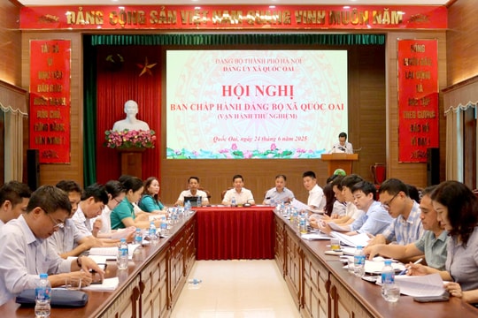 Vận hành thử nghiệm Hội nghị Ban Chấp hành Đảng bộ xã Quốc Oai