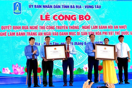 Bà Rịa - Vũng Tàu đón nhận thêm 2 di sản văn hóa