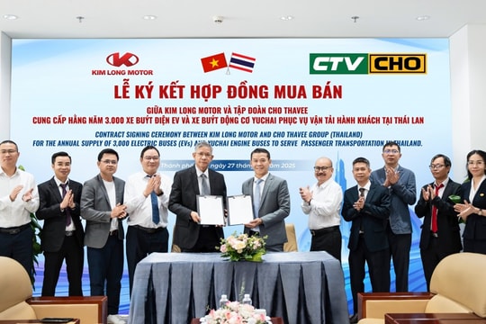 Kim Long Motor ký hợp đồng xuất khẩu 3.000 xe buýt sang Thái Lan