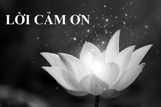 Lời cảm ơn của gia đình ông Nguyễn Lê Thăng