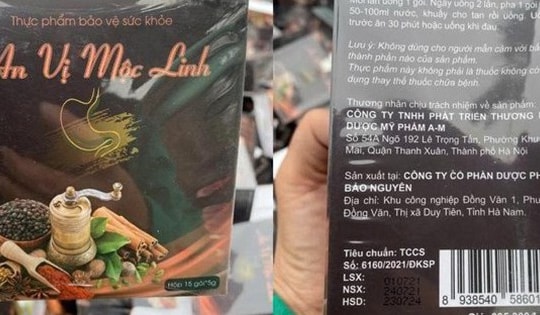 Cục An toàn thực phẩm Cảnh báo sản phẩm thực phẩm bảo vệ sức khỏe An vị Mộc Linh
