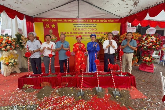 Khởi công Dự án Tu bổ, tôn tạo Nhà thờ Ngô Thì Nhậm Nâng tầm di sản, tri ân danh nhân kiệt xuất