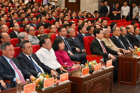 Chủ tịch nước Lương Cường dự lễ công bố sắp xếp đơn vị hành chính tại Hà Nội