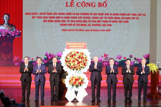 Tổng Bí thư Tô Lâm dự lễ công bố thành lập “siêu đô thị” thành phố Hồ Chí Minh