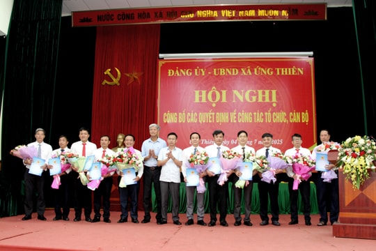 Xã Ứng Thiên kiện toàn tổ chức bộ máy, bổ nhiệm cán bộ chủ chốt