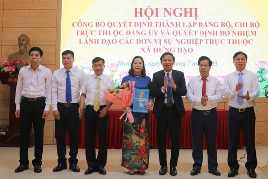 Xã Hưng Đạo thành lập các chi, Đảng bộ trực thuộc