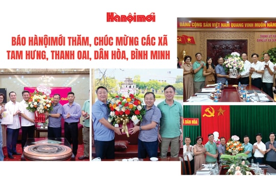 Báo Hànộimới thăm, chúc mừng các xã Tam Hưng, Thanh Oai, Dân Hòa, Bình Minh