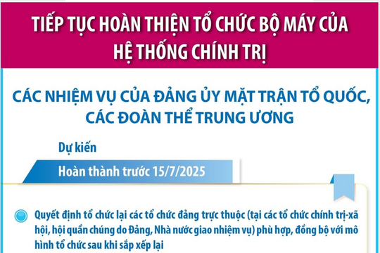 Các nhiệm vụ của Đảng ủy Mặt trận Tổ quốc, các đoàn thể Trung ương