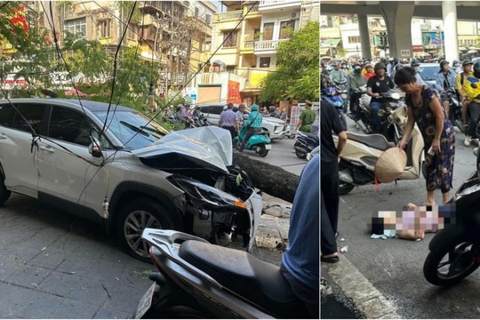 Hà Nội: Ô tô "điên" đâm đổ cây, tông hàng loạt xe máy, nhiều người nằm la liệt