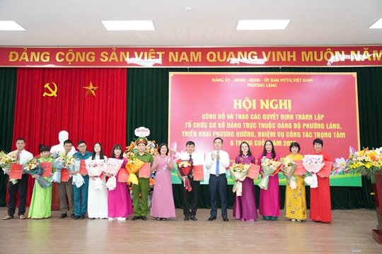 Phường Láng công bố các quyết định thành lập tổ chức cơ sở Đảng