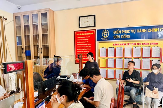Sơn Đồng tiếp nhận, giải quyết 450 thủ tục hành chính trong 10 ngày