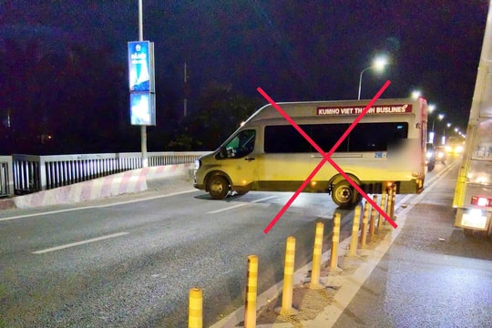 Hà Nội: Xử phạt tài xế quay đầu xe ở đầu cầu Thăng Long
