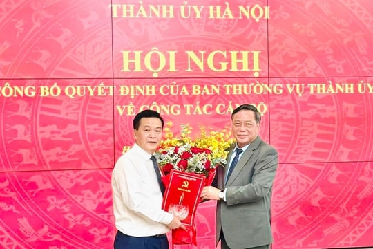 Đồng chí Lê Trung Kiên làm Phó Trưởng ban Tổ chức Thành ủy Hà Nội