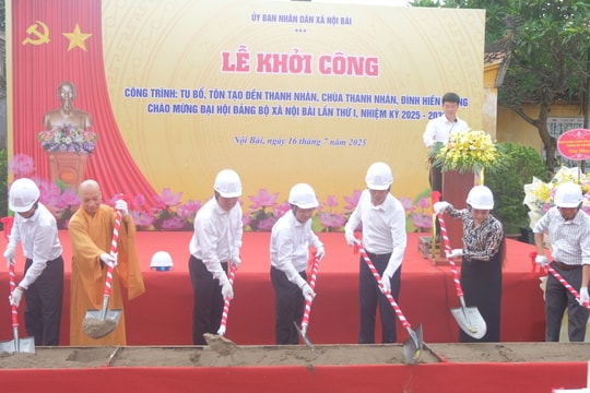 Xã Nội Bài khởi công 3 công trình chào mừng Đại hội Đảng bộ