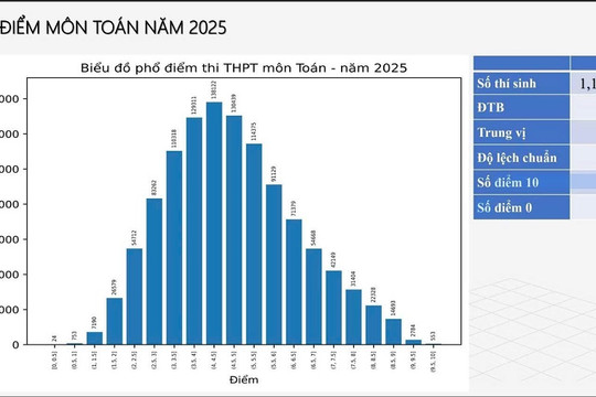 Phổ điểm môn Toán gây bất ngờ với 513 điểm 10