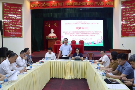 Các xã Phú Xuyên, Phượng Dực, Đại Xuyên, Chuyên Mỹ ký kết quy chế phối hợp đào tạo cán bộ