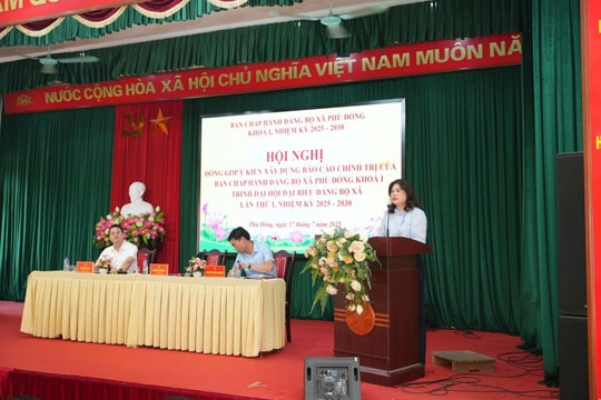 Xã Phù Đổng: Lấy ý kiến đóng góp Dự thảo báo cáo chính trị Đại hội Đảng bộ xã
