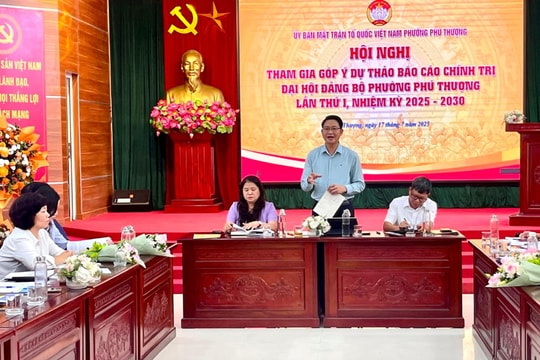 Lấy ý kiến đóng góp vào dự thảo Báo cáo chính trị Đại hội Đảng bộ phường Phú Thượng