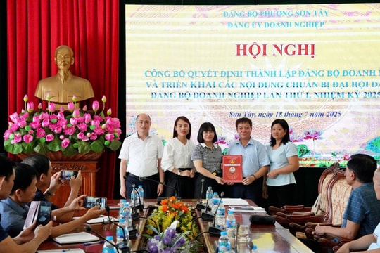 Triển khai Nghị quyết 68-NQ/TW Phường Sơn Tây thành lập Đảng bộ Doanh nghiệp
