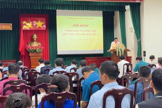 Xã Tam Hưng ứng phó với cơn bão số 3