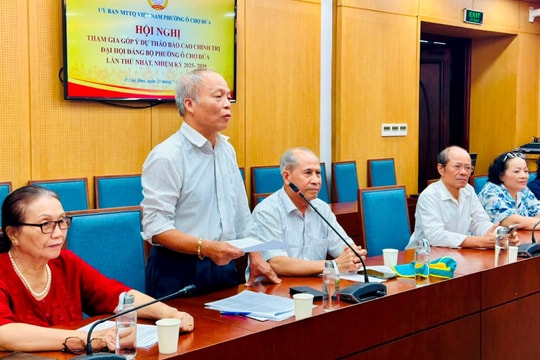 Phường Ô Chợ Dừa lấy ý kiến góp ý dự thảo Văn kiện Đại hội Đảng bộ