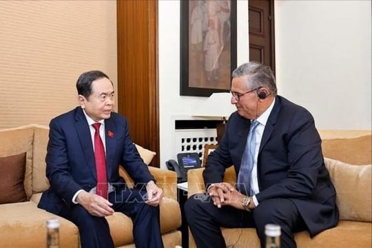 Chủ tịch Quốc hội Trần Thanh Mẫn hội kiến Thủ tướng Maroc Aziz Akhannouch
