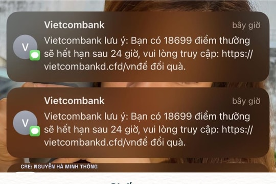 Lại xuất hiện tin nhắn giả mạo ngân hàng để lừa đảo