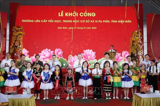 Tổng Bí thư Tô Lâm dự Lễ khởi công xây dựng Trường liên cấp Tiểu học, THCS xã Si Pa Phìn (Điện Biên)