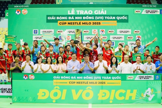 U11 Hưng Yên lần đầu đăng quang Giải bóng đá Nhi đồng Toàn quốc