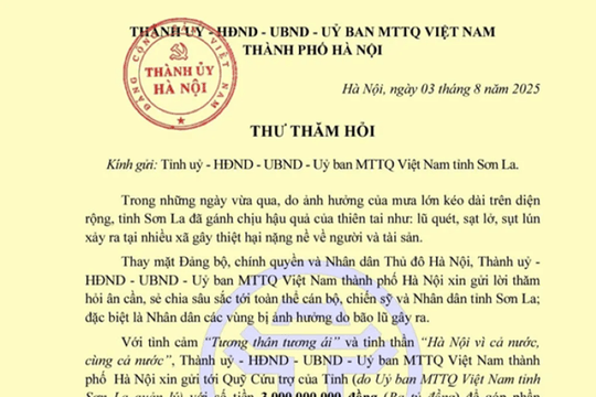 Hà Nội hỗ trợ khắc phục thiệt hại do mưa lũ tại Điện Biên và Sơn La