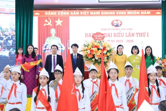 Phường Kiến Hưng chào mừng thành công Đại hội Đảng bộ phường