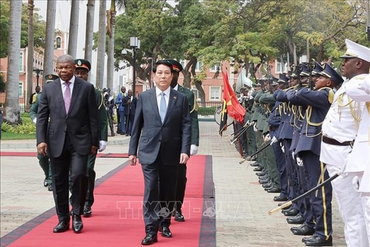 Lễ đón Chủ tịch nước Lương Cường thăm cấp Nhà nước Cộng hòa Angola
