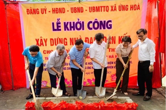Xã Ứng Hoà khởi công xây dựng nhà “Đại đoàn kết” cho gia đình bà Chu Thị Thiện